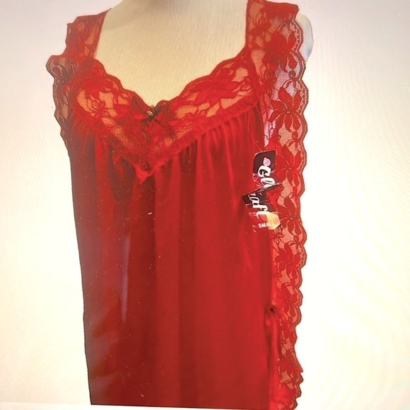 glencraft Other - Glencraft Red Nylon Lace Nightgown Small